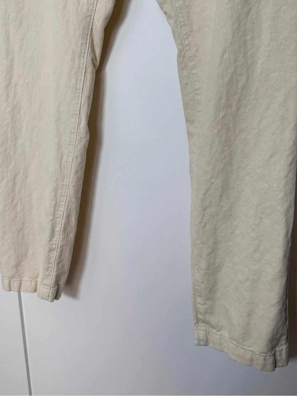 Flint and Tinder Athletic Tapered Fit Pants Mens Sz 36 Beige Cotton Linen Resort